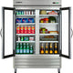 Maxx Cold - 49 cu. ft. Single and Glass Door Bottom Mount Reach-In Refrigerators - MXSR-49GDHC