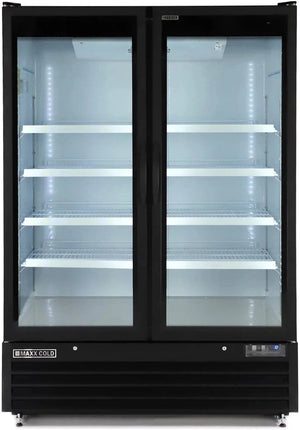 Maxx Cold - 50 Cu ft. Black Double Door & Large Capacity Merchandiser Freezer - MXGDM-50FBHC