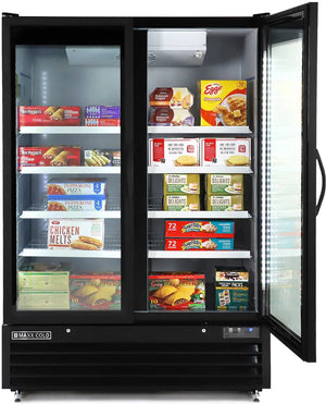 Maxx Cold - 50 Cu ft. Black Double Door & Large Capacity Merchandiser Freezer - MXGDM-50FBHC