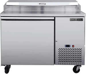 Maxx Cold - 50" Stainless Steel Single Door Pizza Prep Table - MXSPP50HC