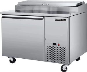 Maxx Cold - 50" Stainless Steel Single Door Pizza Prep Table - MXSPP50HC