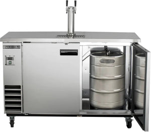 Maxx Cold - 60", 2 Barrel/Keg Stainless Steel Single Tower Beer Dispenser - MXBD60-1SHC