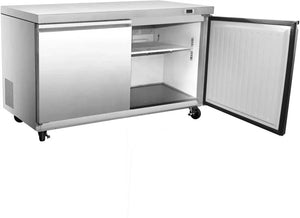 Maxx Cold - 60" Stainless Steel Double Door Undercounter Freezer - MXSF60UHC