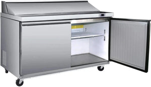 Maxx Cold - 60" Stainless Steel Double Sandwich Prep Table - MXSR60SHC