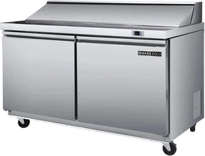 Maxx Cold - 60" Stainless Steel Double Sandwich Prep Table - MXSR60SHC