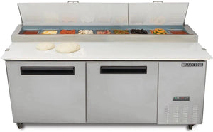 Maxx Cold - 70" Double Door Refrigerated Pizza Prep Table - MXCPP70HC