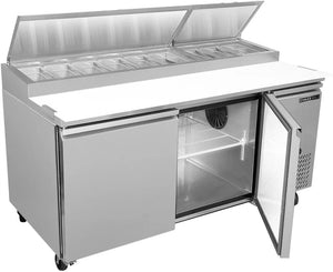 Maxx Cold - 70" Stainless Steel Double Door Pizza Prep Table - MXSPP70HC