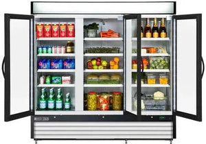 Maxx Cold - 72 Cu ft. Black Glass Triple Door Merchandiser Refrigerator - MXM3-72RBHC