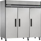 Maxx Cold - 72 cu ft. Stainless Steel Solid Triple Door Top Mount Reach-In Freezer - MXCF-72FDHC