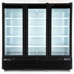 Maxx Cold - 73 Cu ft. Black Triple Door & Large Capacity Merchandiser Freezer - MXGDM-73FBHC