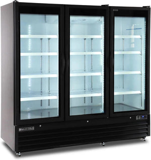 Maxx Cold - 73 Cu ft. Black Triple Door & Large Capacity Merchandiser Freezer - MXGDM-73FBHC