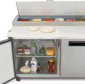 Maxx Cold - 92 Triple Door Refrigerated Pizza Prep Table - MXCPP92HC