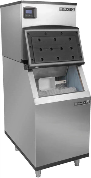 Maxx Cold - Intelligent Series 360 lb Stainless Steel Half-Dice Modular Ice Machine - MIM360N