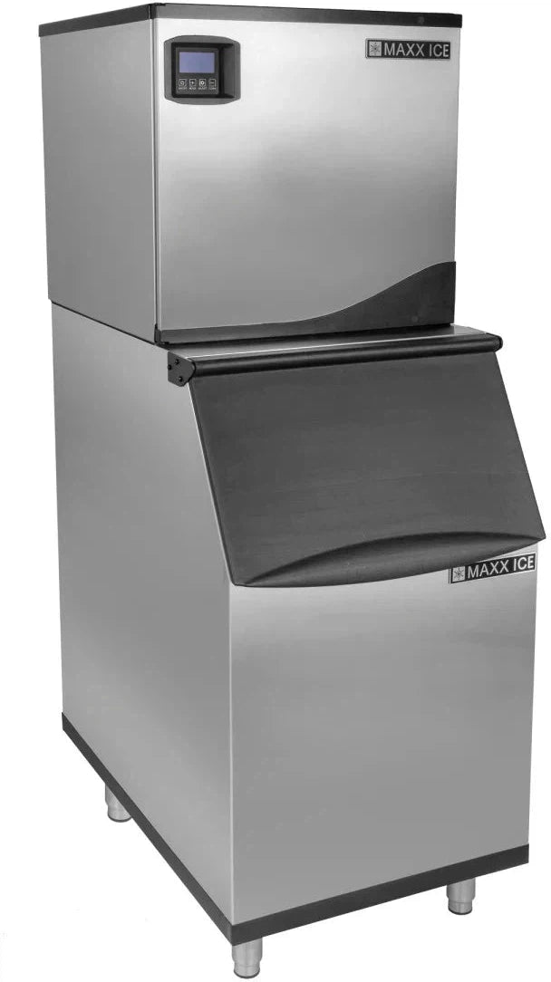 Maxx Cold - Intelligent Series 360 lb Stainless Steel Half-Dice Modular Ice Machine - MIM360N