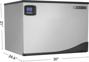 Maxx Cold - Intelligent Series 370 lb Stainless Steel Half-Dice Modular Ice Machine - MIM370NH