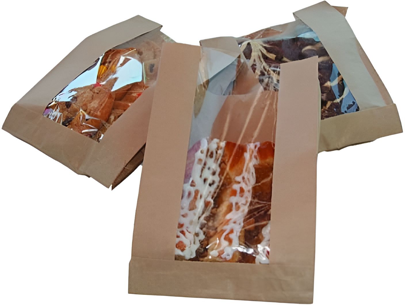 McNairn - 4" x 2" x 24" Brown Paper Bags with Window, Pack of 1000 - 320864