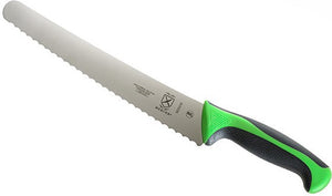 Mercer - 10" Japanese Steel Wavy Edge Wide Bread Knife with Green Handle - M23210GR