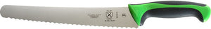 Mercer - 10" Japanese Steel Wavy Edge Wide Bread Knife with Green Handle - M23210GR