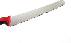 Mercer - 10" Japanese Steel Wavy Edge Wide Bread Knife with White Handle - M23210WBH