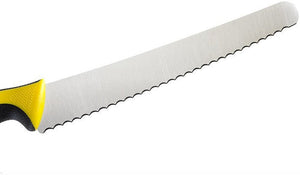 Mercer - 10" Japanese Steel Wavy Edge Wide Bread Knife with Yellow Handle - M23210YL