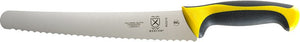 Mercer - 10" Japanese Steel Wavy Edge Wide Bread Knife with Yellow Handle - M23210YL