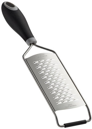 Mercer - 11.5" X 2.8" Stainless Steel Wide Ribbon Grater with Black Santoprene Handle - M35407