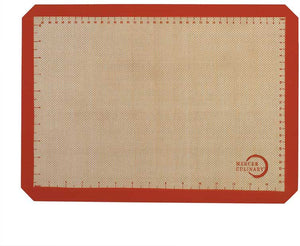 Mercer - 11.8" X 16.5" Half Size Silicone Bake Mat with Orange Border - M31093OR