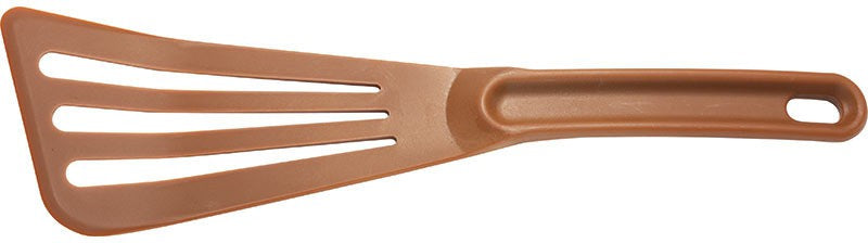 Mercer - 12" x 3.5" Nylon Brown Slotted Spatula - M35110BR