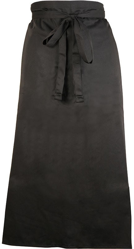 Mercer - 33" x 29" Poly Cotton Black Two Sided Bistro Apron - M61130BK