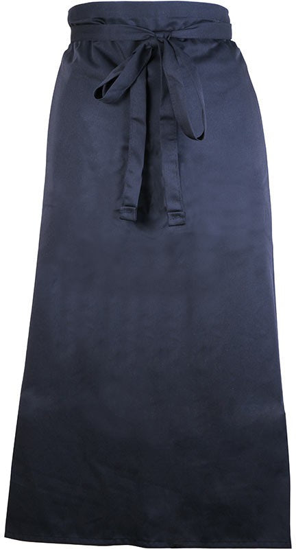 Mercer - 33" x 29" Poly Cotton Navy Blue Two Sided Bistro Apron - M61130NB