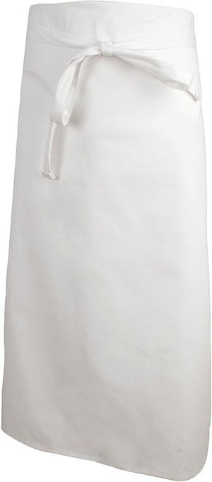 Mercer - 33" x 29" Poly Cotton White 4 Sided Bistro Apron - M61135WH