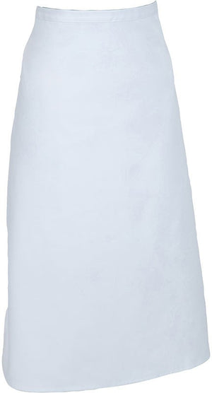 Mercer - 33" x 29" Poly Cotton White Two Sided Bistro Apron - M61130WH