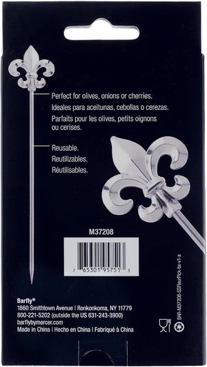 Mercer - 4.3" Stainless Steel Fleur De Lis Cocktail Picks, Set of 12 - M37208