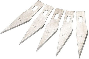 Mercer - 5.75" Stainless Steel Replacment Blades for Hobby Knife, Pack Of 5 - M35522