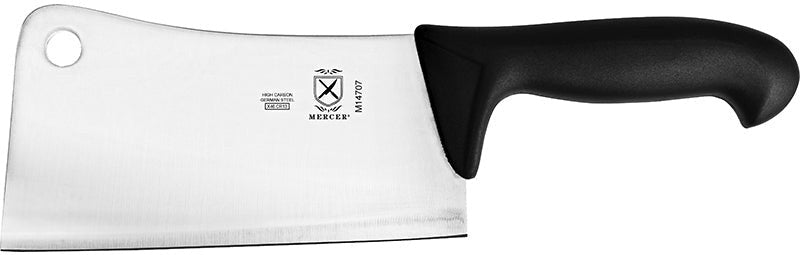 Mercer - 7" German Steel Kitchen Cleaver with Black Handle - M14707