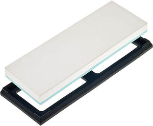 Mercer - 7.8" x 2.75" x 0.75" White/ Black Glass & Corundum Premium Glass Sharpening Stone 1000 Grit - M15946