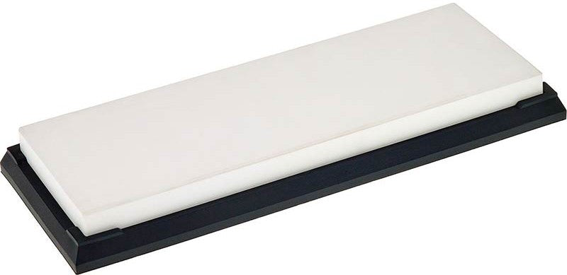 Mercer - 7.8" x 2.75" x 0.75" White/ Black Glass & Corundum Premium Glass Sharpening Stone 1000 Grit - M15946