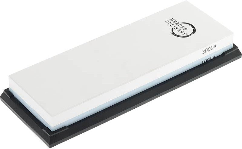 Mercer - 7.8" x 2.75" x 1" Premium-Grade Corundum Cyan/White/Black Premium Sharpening Stone 1000/3000 Grit - M15974