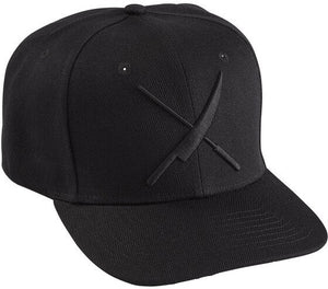 Mercer - Cotton Black Snap Back Cap with Large Black Logo - M60132BKB