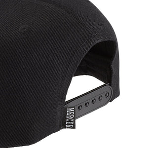 Mercer - Cotton Black Snap Back Cap with Large White Logo - M60132BKW