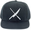 Mercer - Cotton Black Snap Back Cap with Large White Logo - M60132BKW