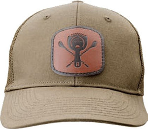 Mercer - Cotton Khaki Trucker Hat with Barfly Logo Patch and Vent Holes On Front Panels - M60137KH