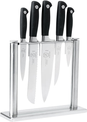 Mercer - Genesis 11.25" x 3.5" x 9.75" Tempered Glass Knife Block and German Steel Knives, Set Of 6 - M20000