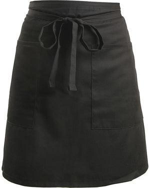 Mercer - Genesis 19" x 29" Black Poly Cotton Bistro Apron with Two Pockets - M61129BK