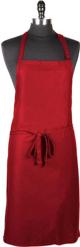 Mercer - Genesis 33" x 23" Poly Cotton Red Bib Apron without Pocket - M61120RD