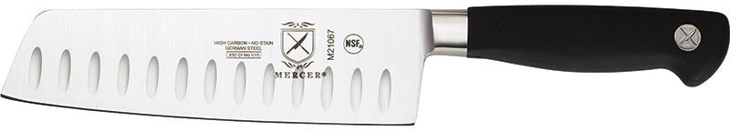 Mercer - Genesis 7" German Steel Granton Edge Nakiri Knife with Black Handle - M21067