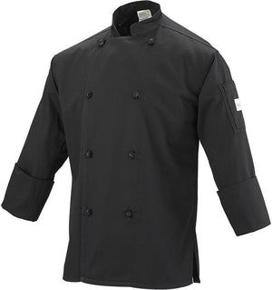 Mercer - Genesis® Black Unisex Chef Jacket with Cloth Knot Buttons - M61020BK