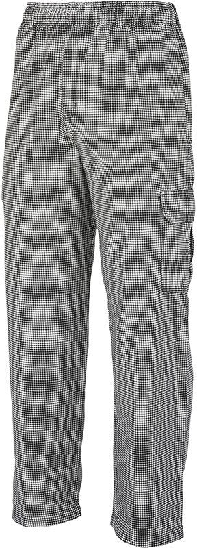 Mercer - Genesis® Black & White Hounds Tooth Poly Cotton Unisex Chef Cargo Pant - M61051HT