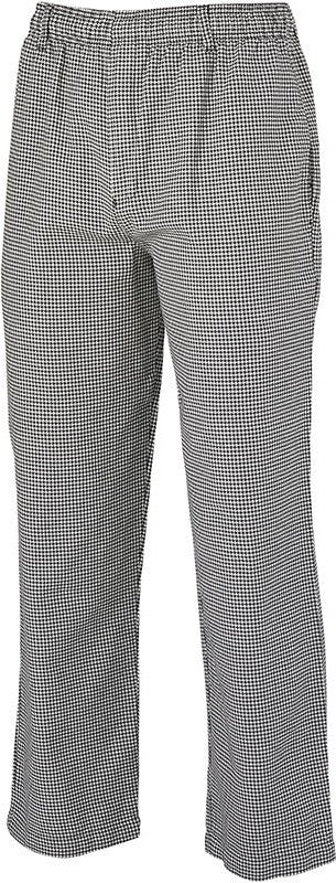 Mercer - Genesis® Black & White Hounds Tooth Poly Cotton Unisex Chef Pant - M61050HT