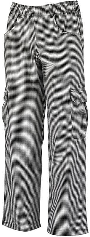 Mercer - Genesis® Black & White Hounds Tooth Poly Cotton Women Cargo Pant - M61071HT